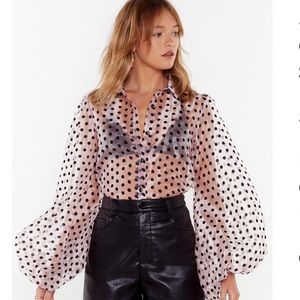 NWT organza blouse in blush color